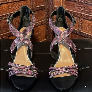 Jessica Simpson Rhinestone Pink Leopard Heels-preowned like new condition